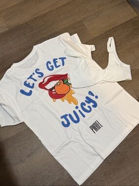 Workout T shirt with workout top L